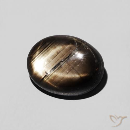 Zafiro estrella Negro natural de 2.97 ct, Ovalada, Opaco