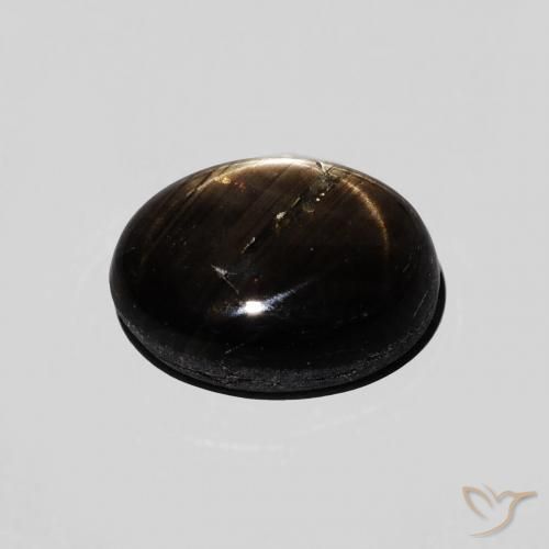 Zafiro estrella Negro natural de 2.97 ct, Ovalada, Opaco