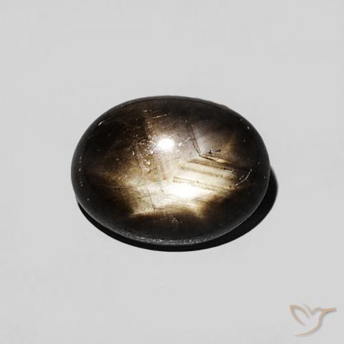 1.29ct Natural Negro Zafiro estrella, Ovalada, Opaco