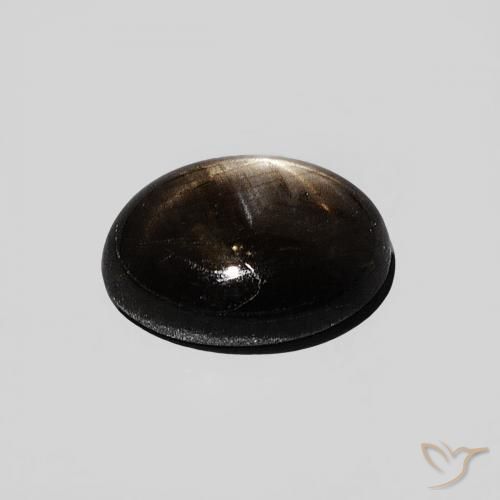 Zafiro estrella Negro natural de 1.29 ct, Ovalada, Opaco