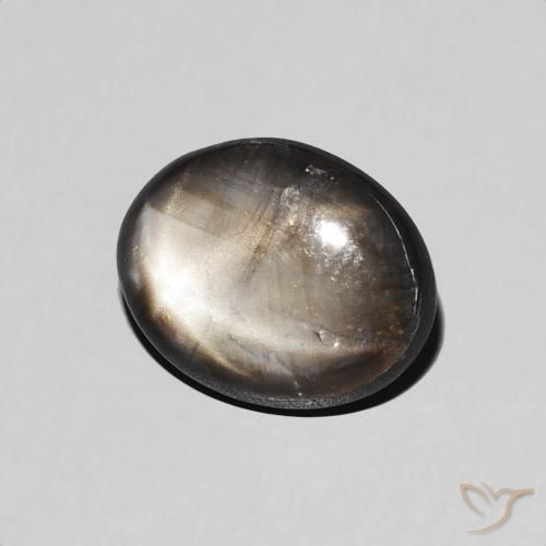 Zafiro estrella Negro natural de 1.98 ct, Ovalada, Opaco