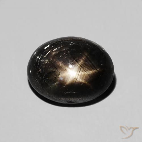 3.50ct Natural Negro Zafiro estrella, Ovalada, Opaco