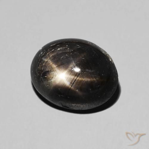 Zafiro estrella Negro natural de 3.50 ct, Ovalada, Opaco