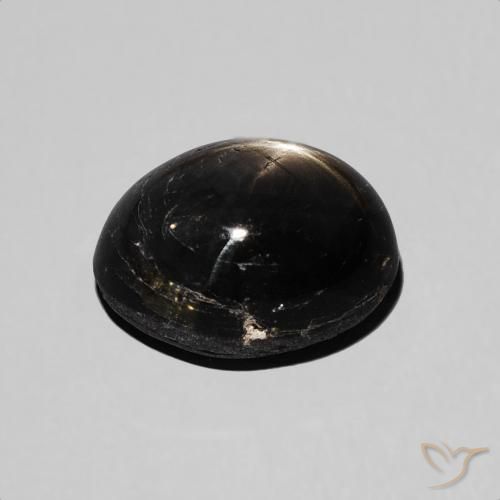 Zafiro estrella Negro natural de 3.50 ct, Ovalada, Opaco