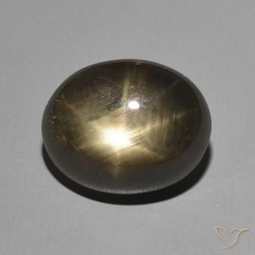 5.97ct Natural Negro Zafiro estrella, Ovalada, Opaco