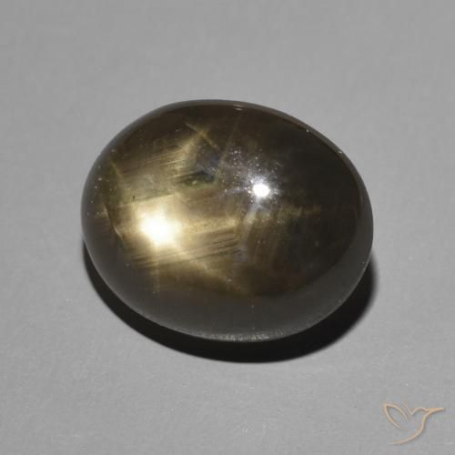Zafiro estrella Negro natural de 5.97 ct, Ovalada, Opaco