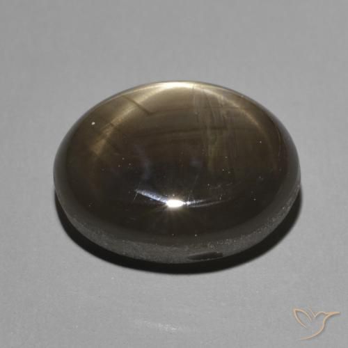 Zafiro estrella Negro natural de 7.80 ct, Ovalada, Opaco
