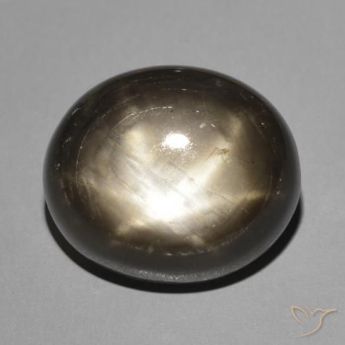8.65ct Natural Negro Zafiro estrella, Ovalada, Opaco