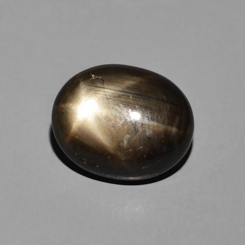Zafiro estrella Negro natural de 7.64 ct, Ovalada, Opaco