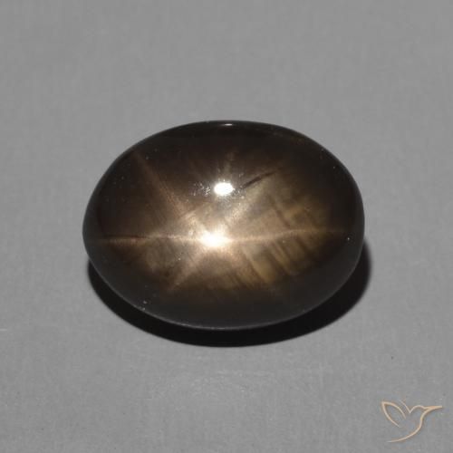 2.34ct Natural Negro Zafiro estrella, Ovalada, Opaco