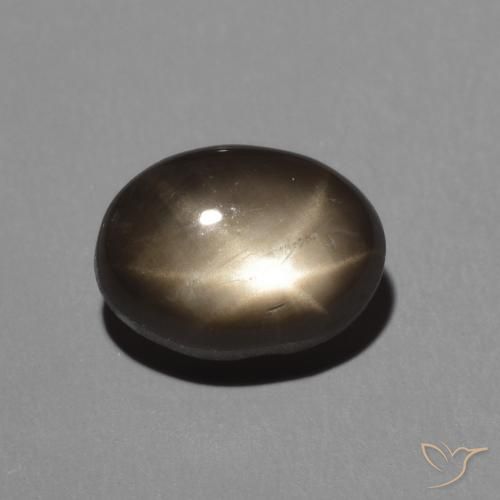 2.45ct Natural Negro Zafiro estrella, Ovalada, Opaco