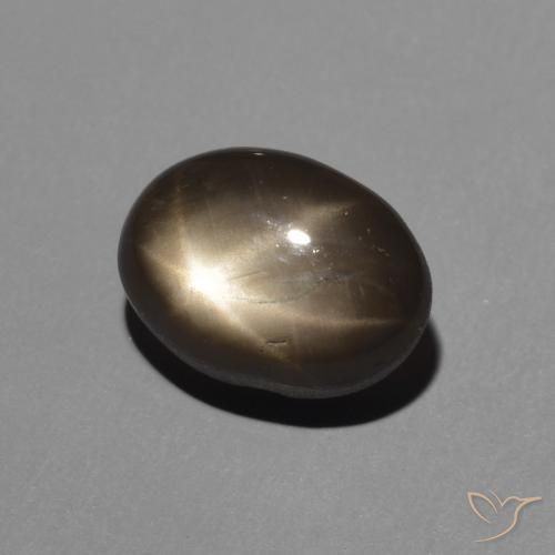 Zafiro estrella Negro natural de 2.45 ct, Ovalada, Opaco