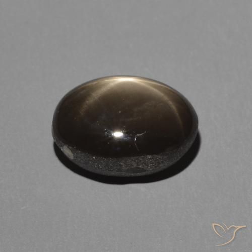 Zafiro estrella Negro natural de 2.45 ct, Ovalada, Opaco