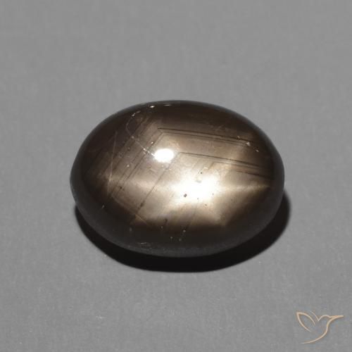 2.88ct Natural Negro Zafiro estrella, Ovalada, Opaco