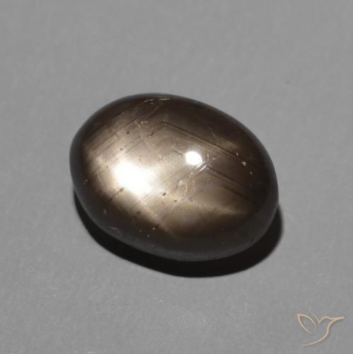 Zafiro estrella Negro natural de 2.88 ct, Ovalada, Opaco