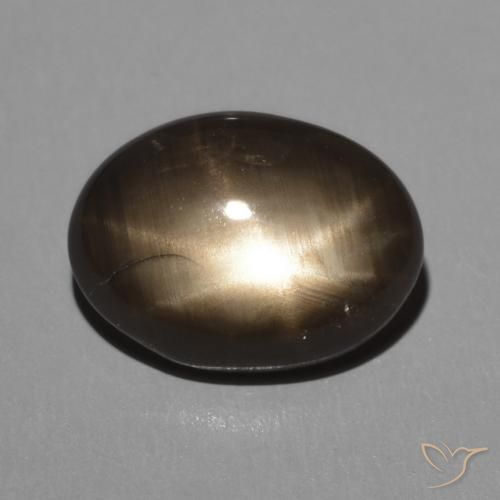 2.95ct Natural Negro Zafiro estrella, Ovalada, Opaco