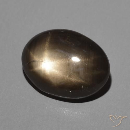 Zafiro estrella Negro natural de 2.95 ct, Ovalada, Opaco