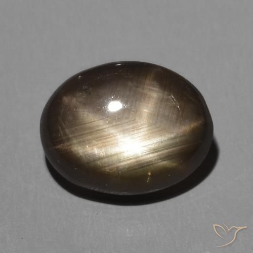 3.30ct Natural Negro Zafiro estrella, Ovalada, Opaco