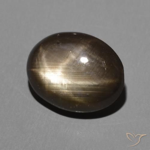 Zafiro estrella Negro natural de 3.30 ct, Ovalada, Opaco