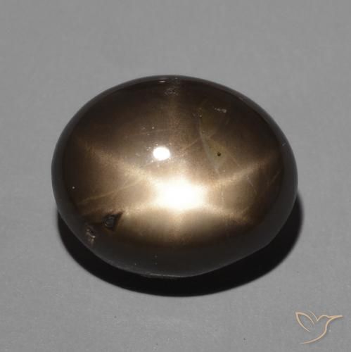 4.63ct Natural Negro Zafiro estrella, Ovalada, Opaco