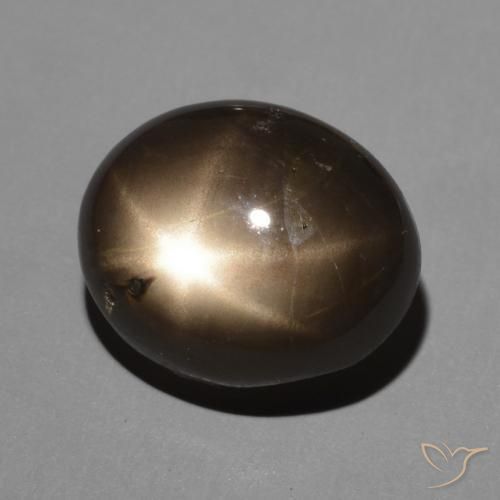 Zafiro estrella Negro natural de 4.63 ct, Ovalada, Opaco