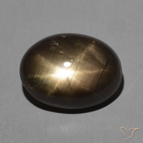 3.95ct Natural Negro Zafiro estrella, Ovalada, Opaco