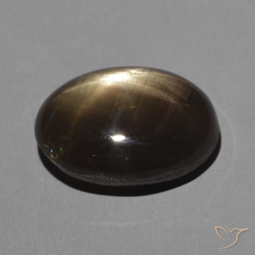 Zafiro estrella Negro natural de 3.95 ct, Ovalada, Opaco