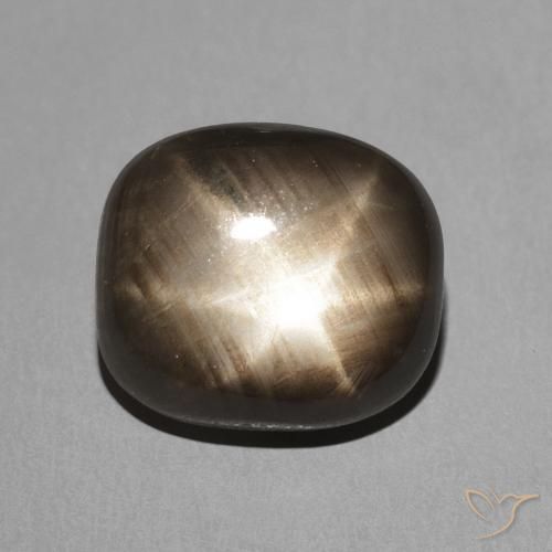 3.91ct Natural Negro Zafiro estrella, Forma Cojín, Opaco