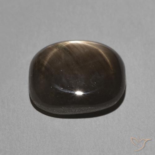 Zafiro estrella Negro natural de 3.91 ct, Forma Cojín, Opaco
