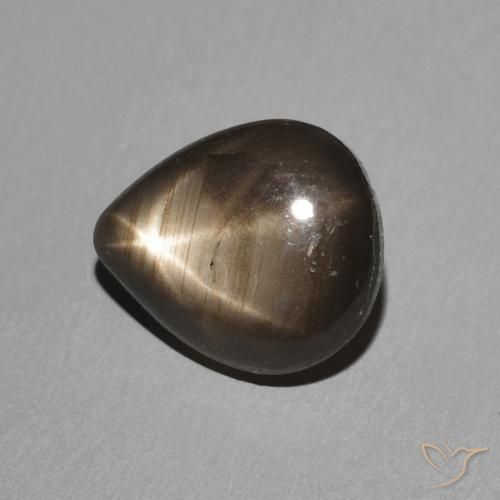 Zafiro estrella Negro natural de 2.19 ct, En forma de pera, Opaco