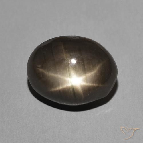 3.50ct Natural Negro Zafiro estrella, Ovalada, Opaco