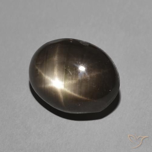 Zafiro estrella Negro natural de 3.50 ct, Ovalada, Opaco