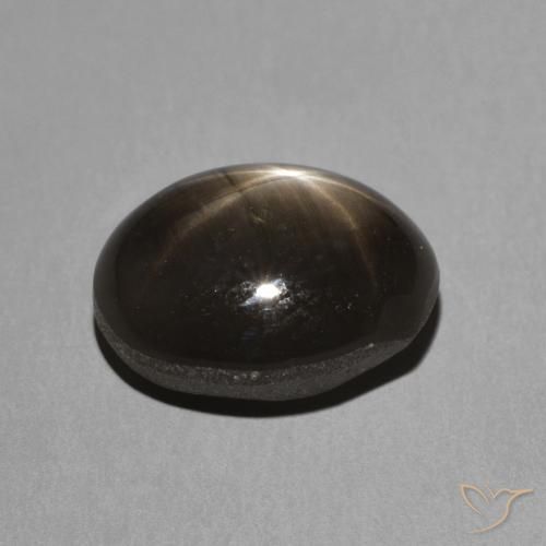 Zafiro estrella Negro natural de 3.50 ct, Ovalada, Opaco