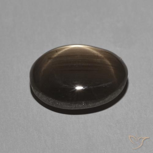 Zafiro estrella Negro natural de 3.26 ct, Ovalada, Opaco