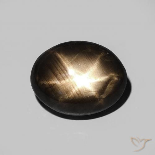 2.82ct Natural Negro Zafiro estrella, Ovalada, Opaco