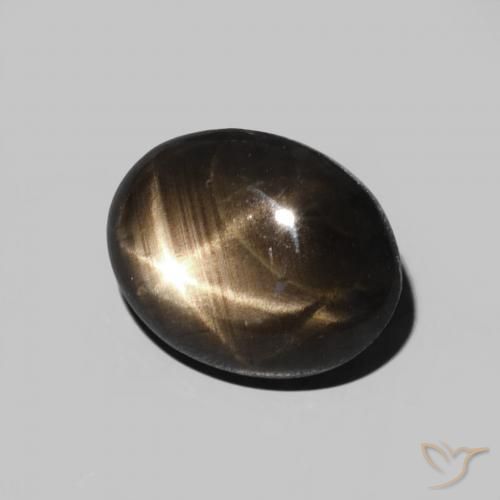 Zafiro estrella Negro natural de 2.82 ct, Ovalada, Opaco