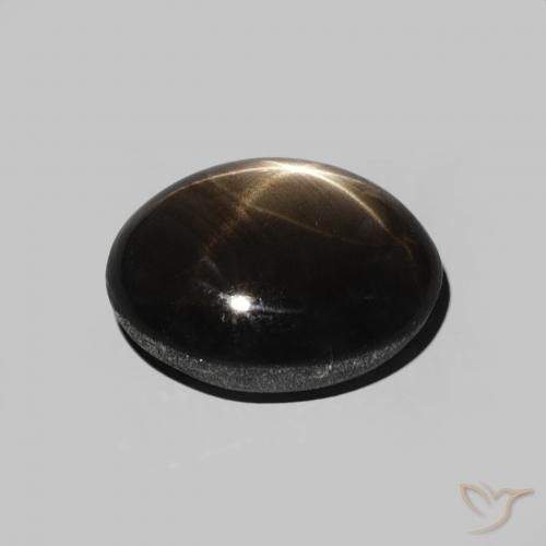 Zafiro estrella Negro natural de 2.82 ct, Ovalada, Opaco
