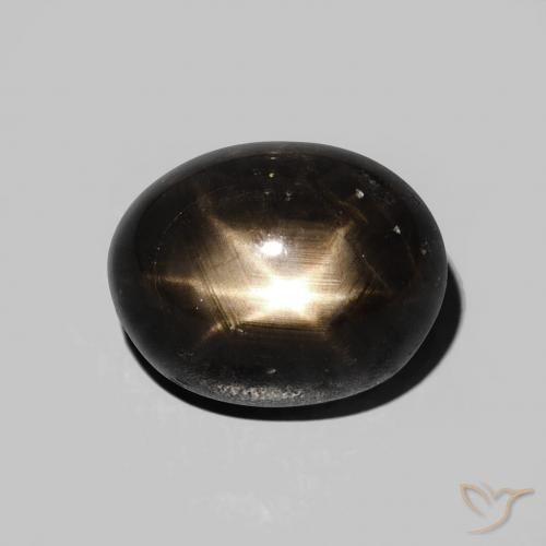5.81ct Natural Negro Zafiro estrella, Ovalada, Opaco