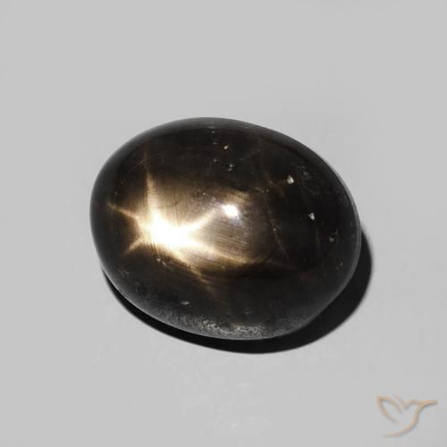 Zafiro estrella Negro natural de 5.81 ct, Ovalada, Opaco