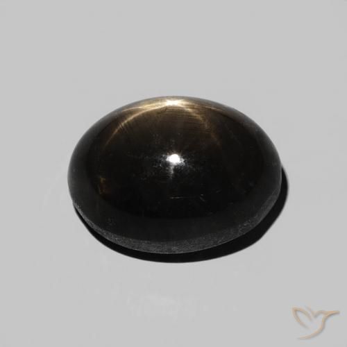 Zafiro estrella Negro natural de 5.81 ct, Ovalada, Opaco