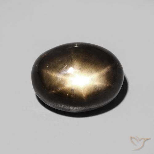 5.40ct Natural Negro Zafiro estrella, Ovalada, Opaco