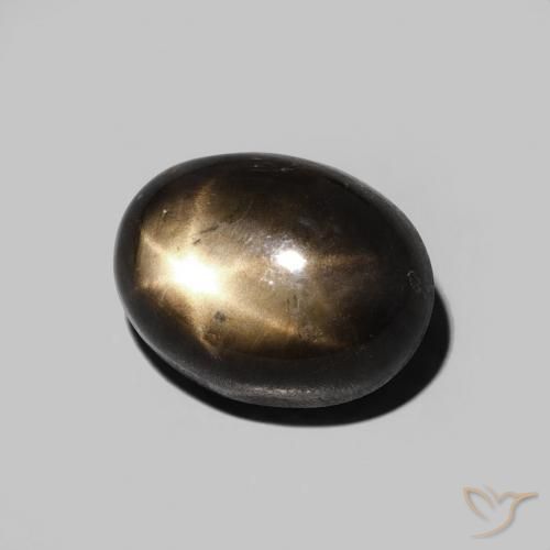 Zafiro estrella Negro natural de 5.40 ct, Ovalada, Opaco