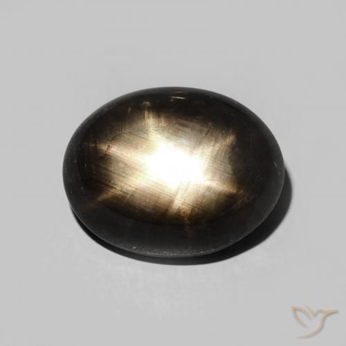 5.70ct Natural Negro Zafiro estrella, Ovalada, Opaco