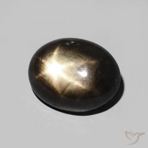 Zafiro estrella Negro natural de 5.70 ct, Ovalada, Opaco
