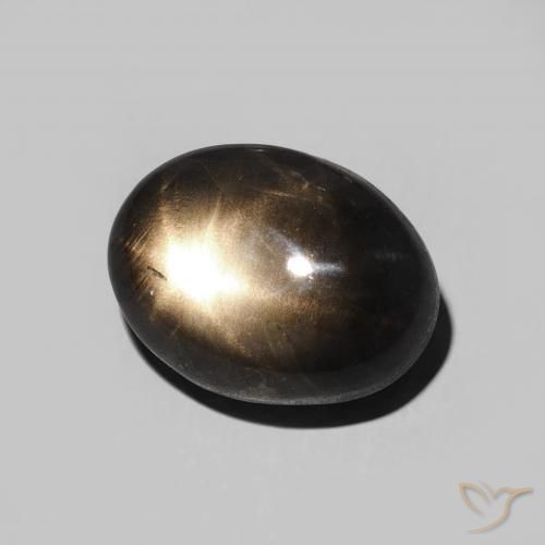 Zafiro estrella Negro natural de 5.13 ct, Ovalada, Opaco
