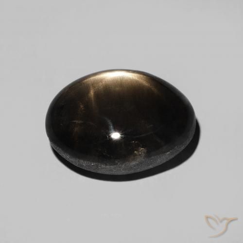 Zafiro estrella Negro natural de 5.13 ct, Ovalada, Opaco