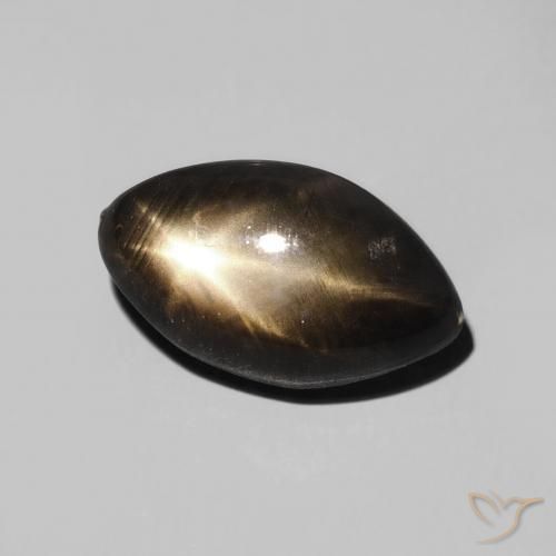 Zafiro estrella Negro natural de 3.28 ct, Marquesa, Opaco