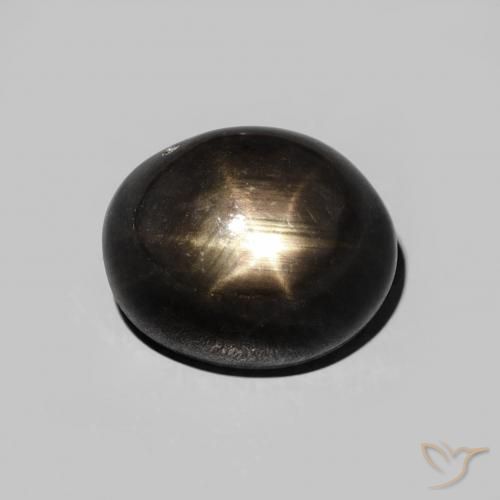 6.28ct Natural Negro Zafiro estrella, Ovalada, Opaco