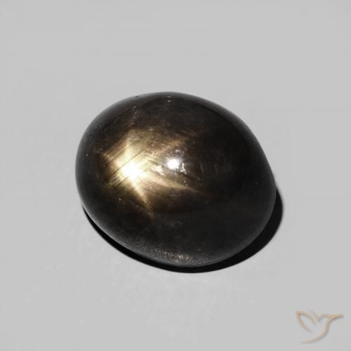 Zafiro estrella Negro natural de 6.28 ct, Ovalada, Opaco