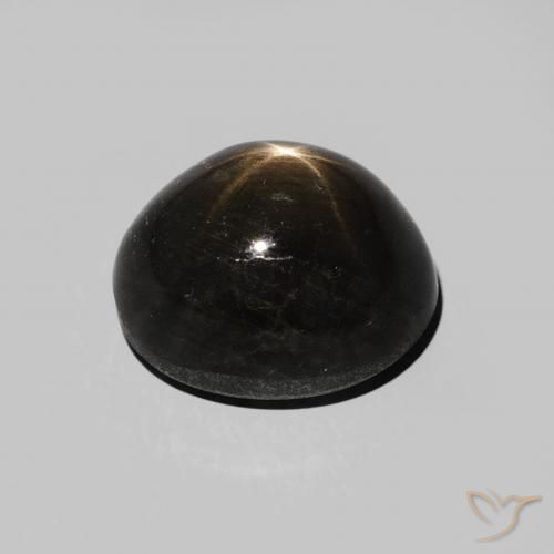 Zafiro estrella Negro natural de 6.28 ct, Ovalada, Opaco